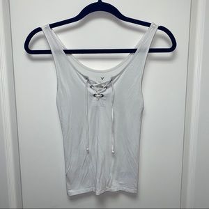 3/$15 American Eagle Lace Up Tank Top • XS • White